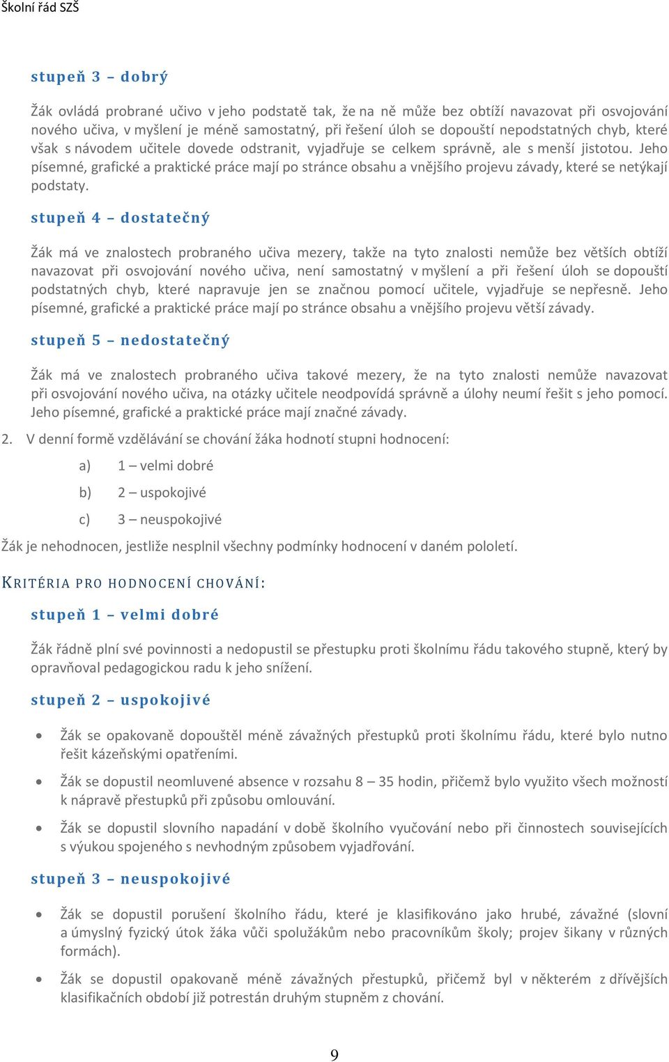 Jeho písemné, grafické a praktické práce mají po stránce obsahu a vnějšího projevu závady, které se netýkají podstaty.