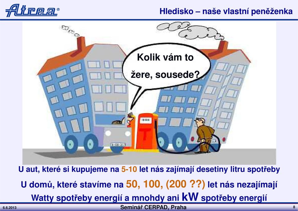 spotřeby U domů, které stavíme na 50, 100, (200?