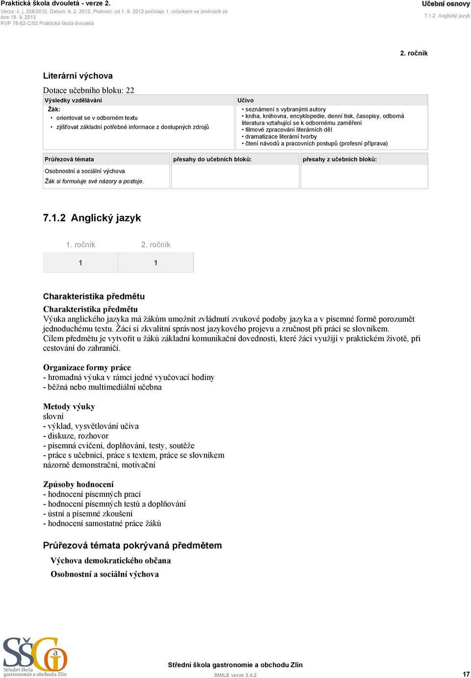 příprava) Žák si formuluje své názory a postoje. 7.1.