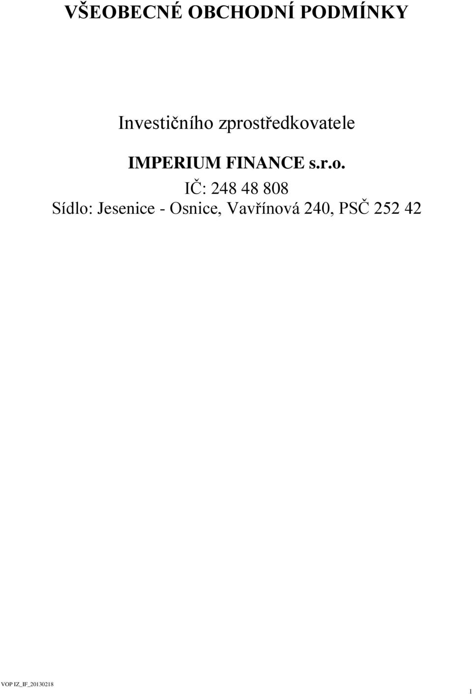 IMPERIUM FINANCE s.r.o.