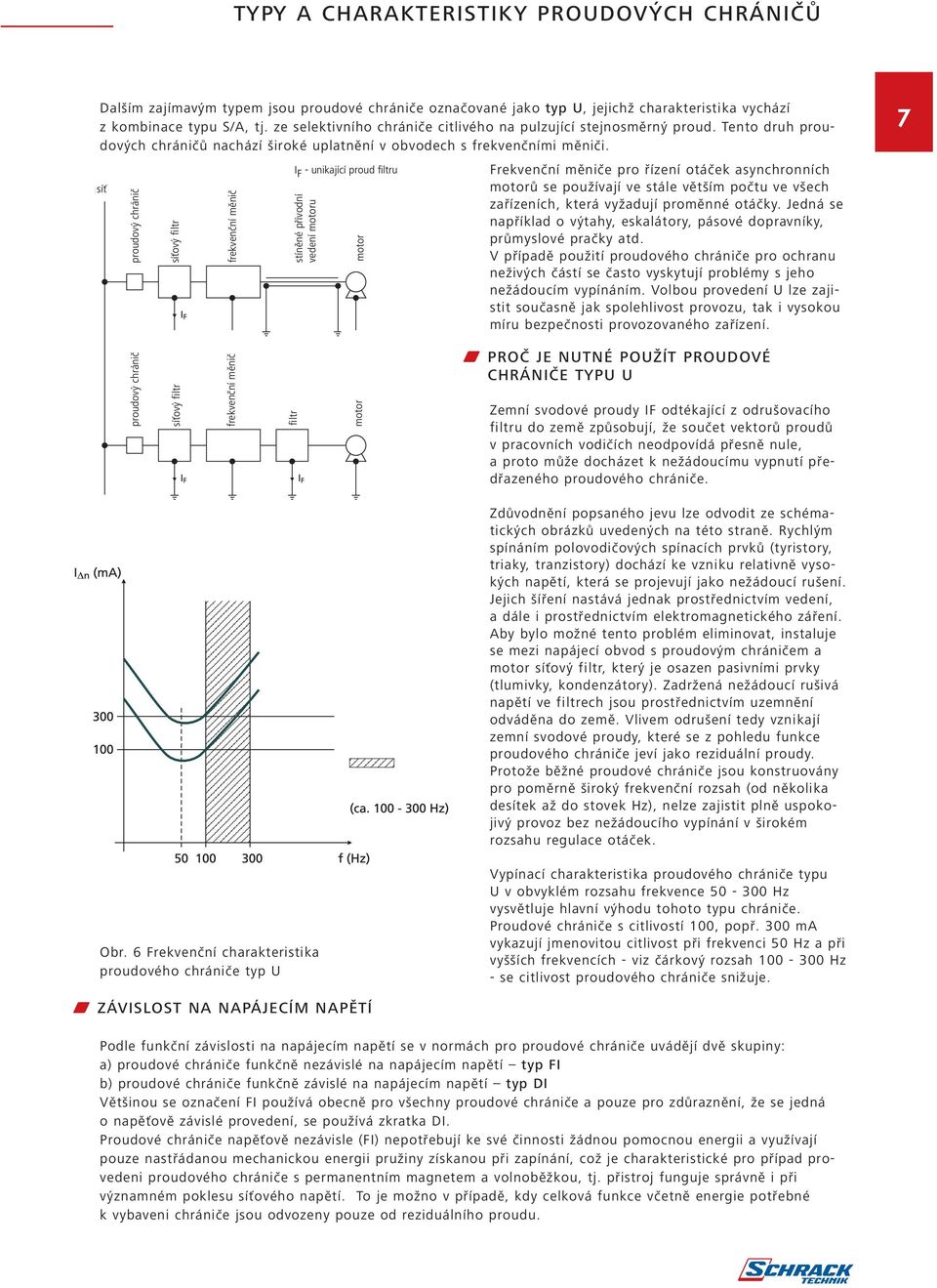 síť proudový chránič síťový filtr frekvenční měnič I F - unikající proud filtru stíněné přívodní vedení motoru motor Frekvenční měniče pro řízení otáček asynchronních motorů se používají ve stále