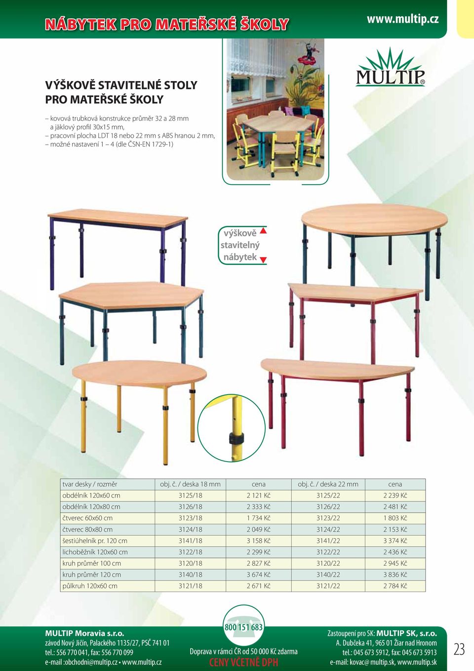 ČSN-EN 1729-1) tvar desky / rozměr / deska 18 mm / deska 22 mm obdélník 120x60 cm 3125/18 2 121 Kč 3125/22 2 239 Kč obdélník 120x80 cm 3126/18 2 333 Kč 3126/22 2 481 Kč čtverec 60x60 cm 3123/18 1 734