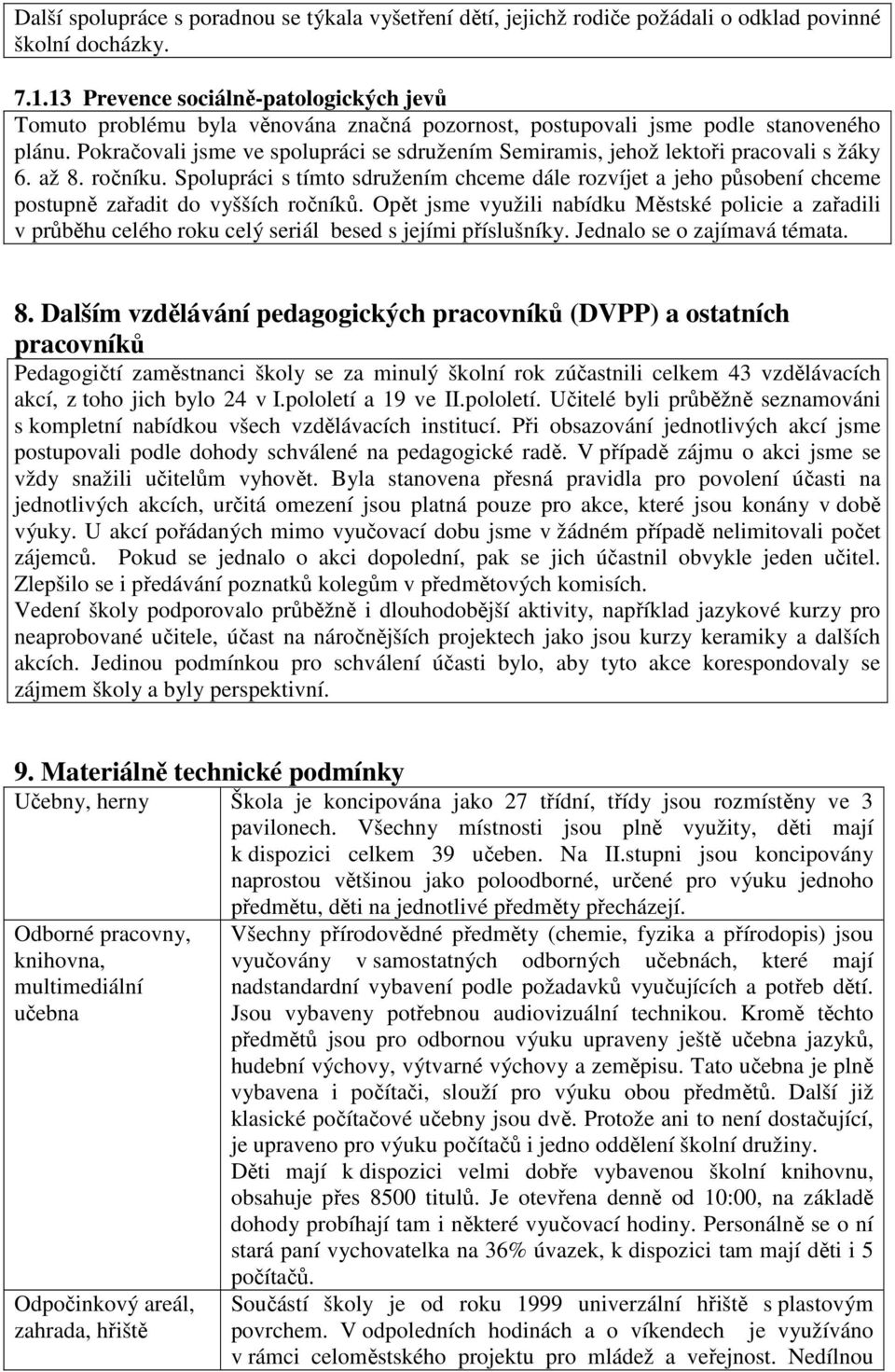 Pokračovali jsme ve spolupráci se sdružením Semiramis, jehož lektoři pracovali s žáky 6. až 8. ročníku.