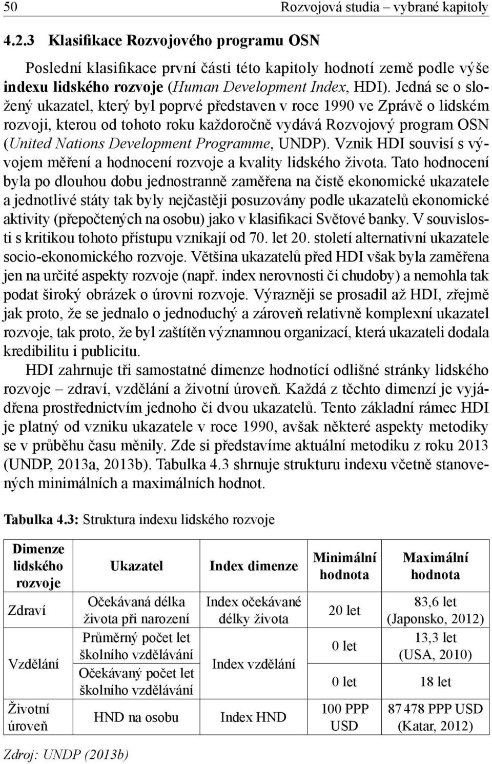 Jedná se o složený ukazatel, který byl poprvé představen v roce 1990 ve Zprávě o lidském rozvoji, kterou od tohoto roku každoročně vydává Rozvojový program OSN (United Nations Development Programme,