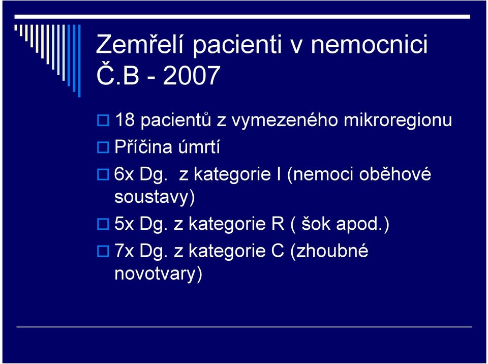 Příčina úmrtí 6x Dg.