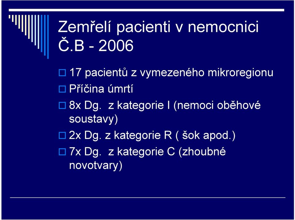 Příčina úmrtí 8x Dg.