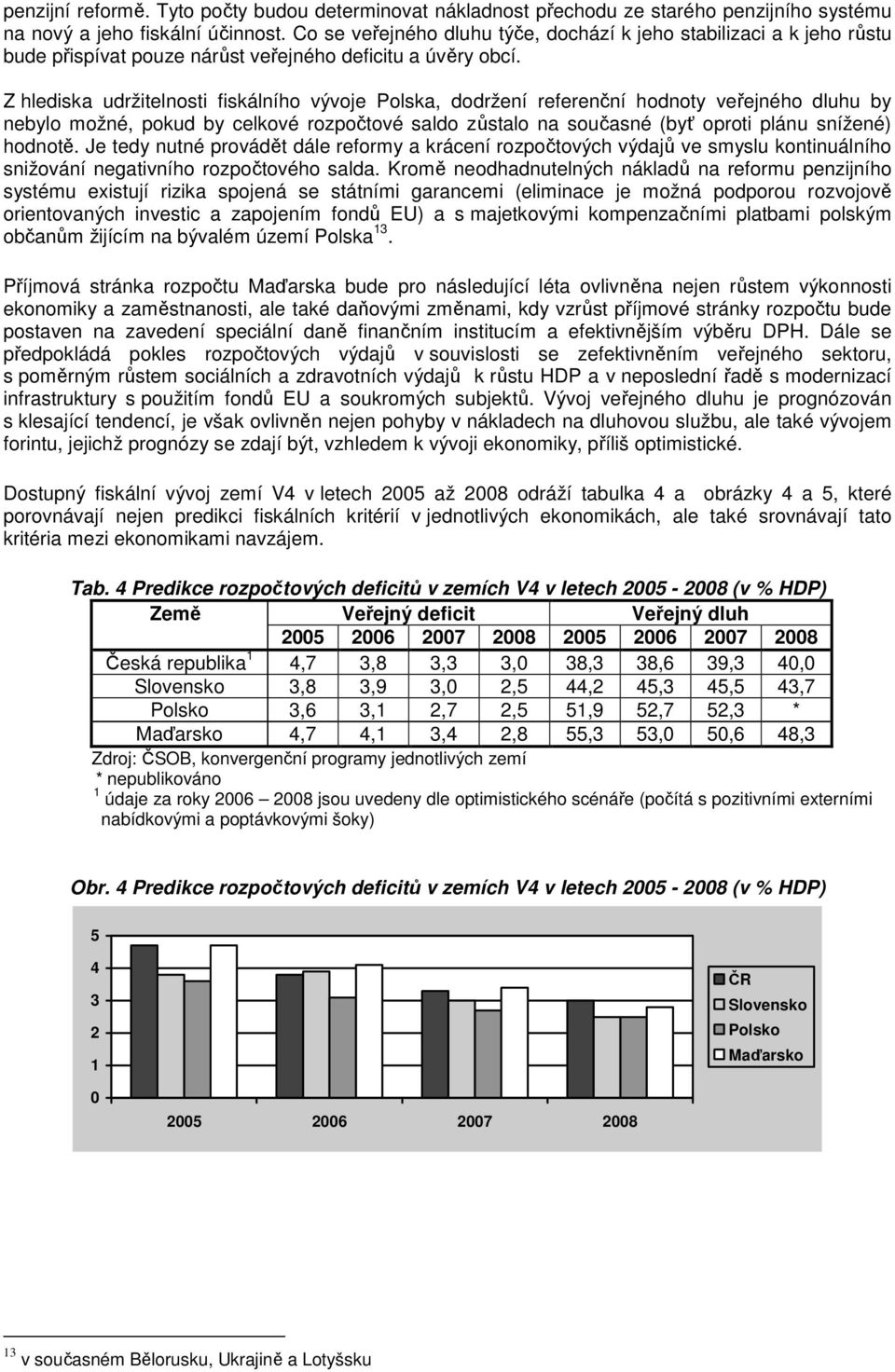 Z hlediska udržitelnosti fiskálního vývoje Polska, dodržení referenční hodnoty veřejného dluhu by nebylo možné, pokud by celkové rozpočtové saldo zůstalo na současné (byť oproti plánu snížené)