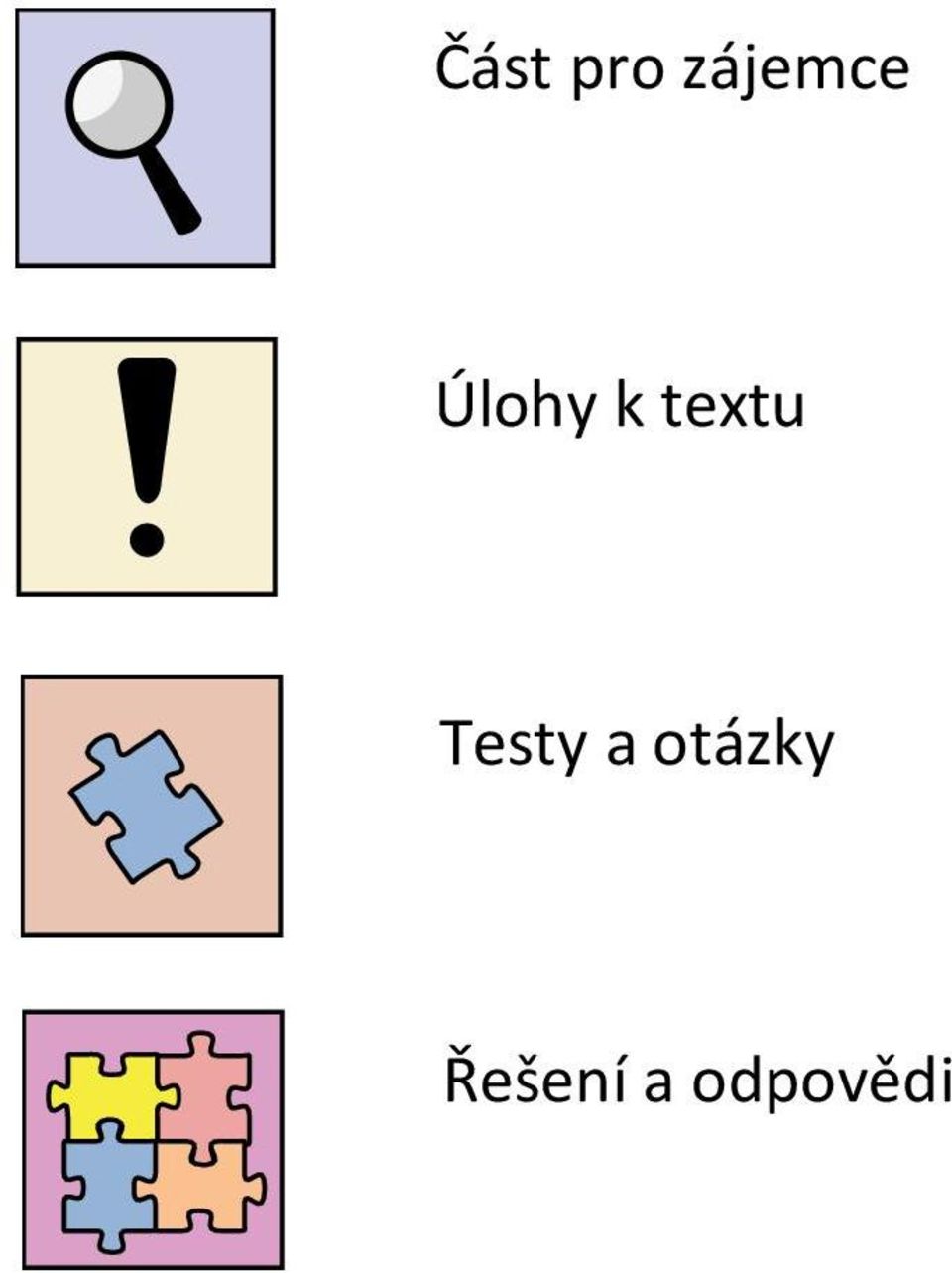 textu Testy a