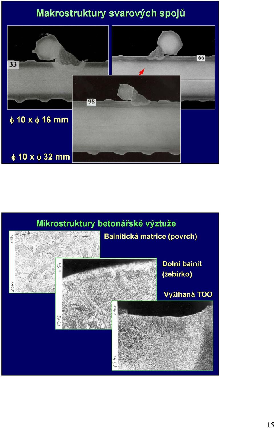 betonářsk ské výztuže Bainitická matrice