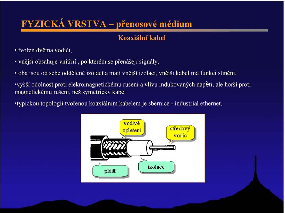 vyšší odolnost proti elekromagnetickému rušení a vlivu indukovaných napětí, ale horší proti magnetickému