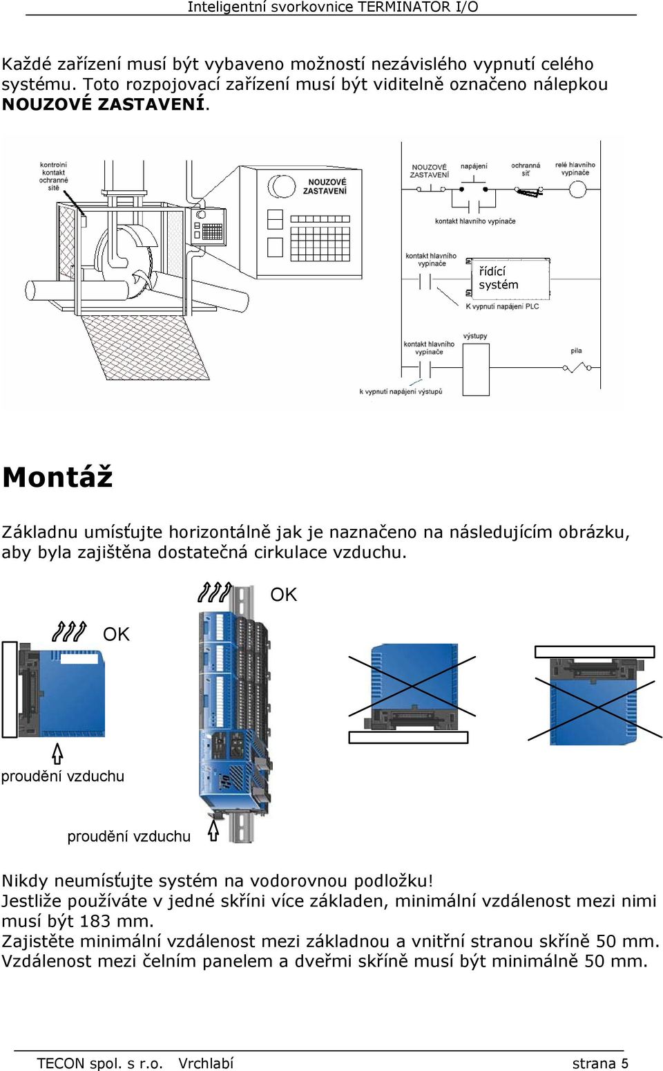 OK OK proudění vzduchu proudění vzduchu Nikdy neumísťujte systém na vodorovnou podložku!