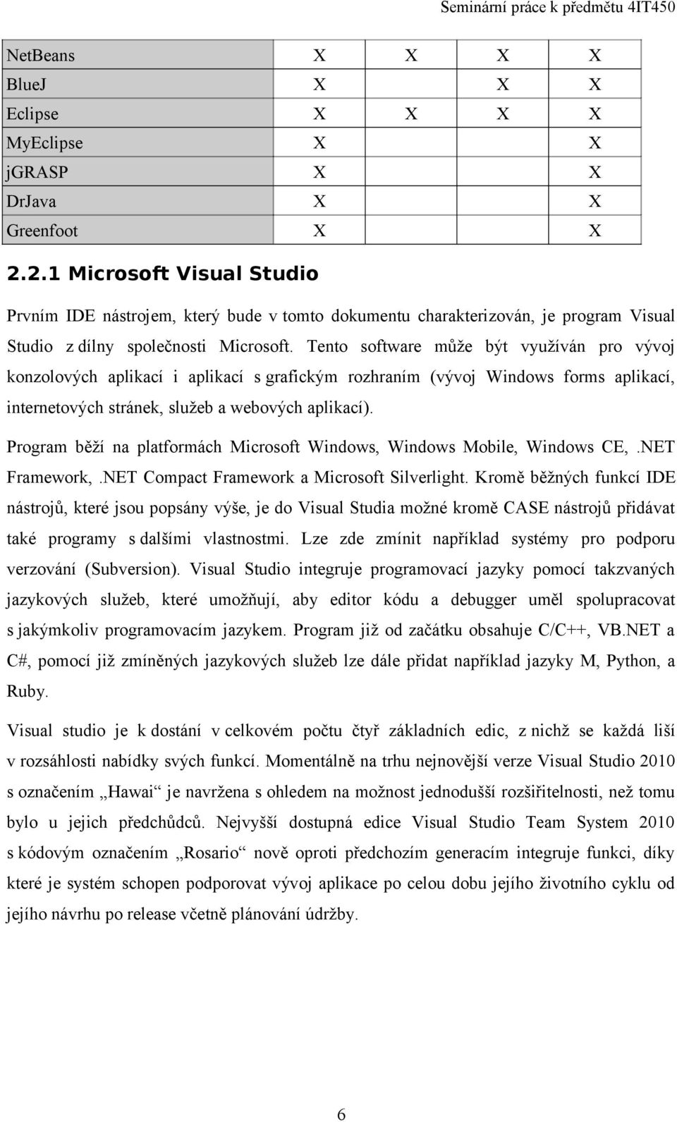 Tento software může být využíván pro vývoj konzolových aplikací i aplikací s grafickým rozhraním (vývoj Windows forms aplikací, internetových stránek, služeb a webových aplikací).