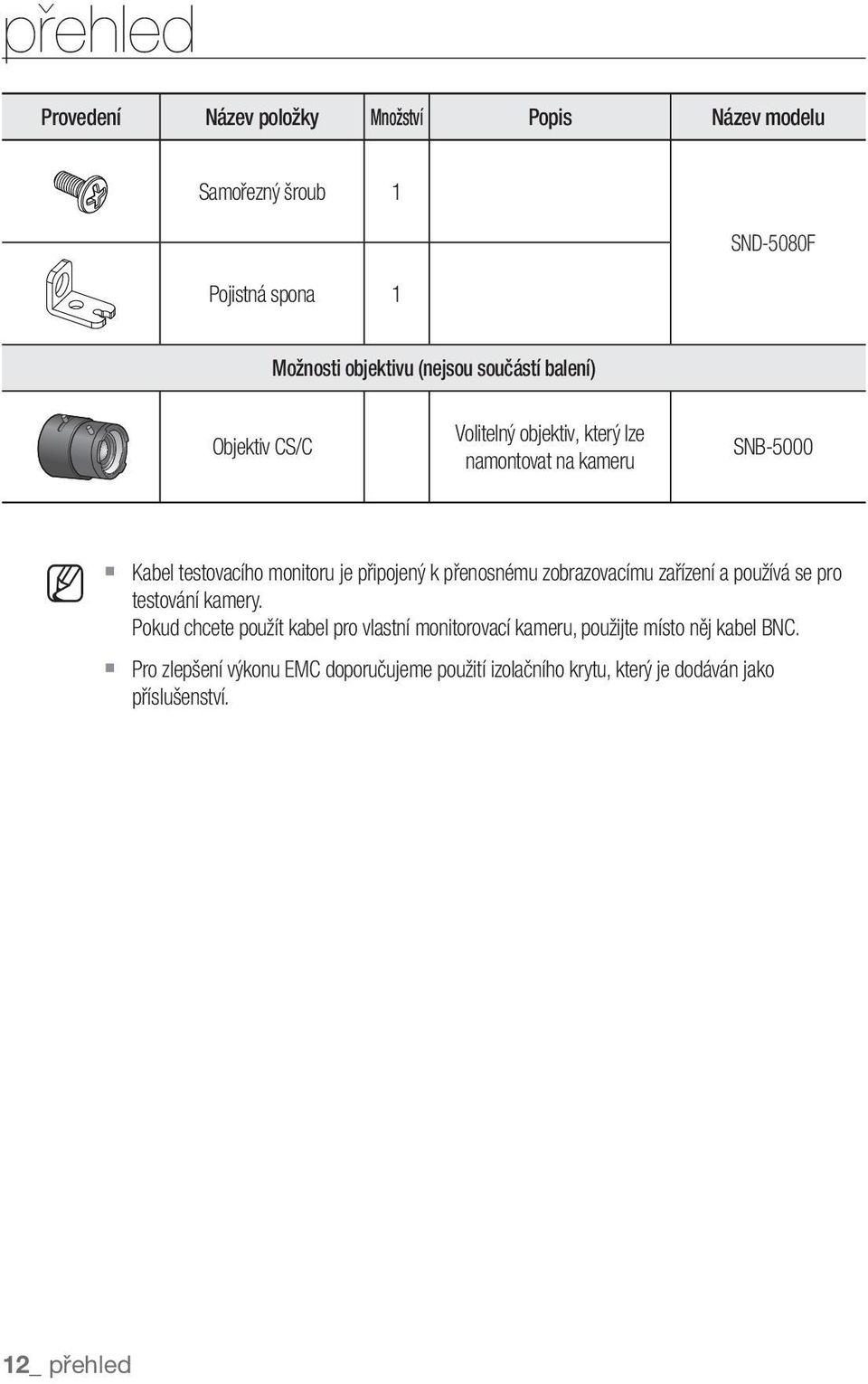 k přenosnému zobrazovacímu zařízení a používá se pro testování kamery.