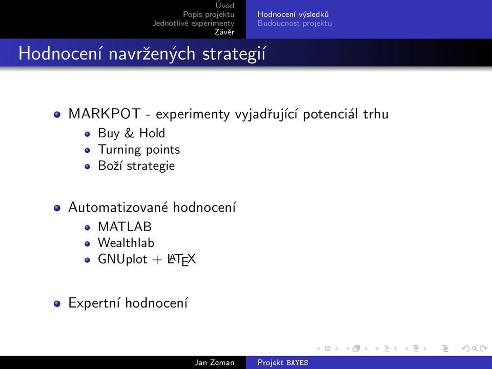 potenciál trhu Buy & Hold Turning points Boží strategie