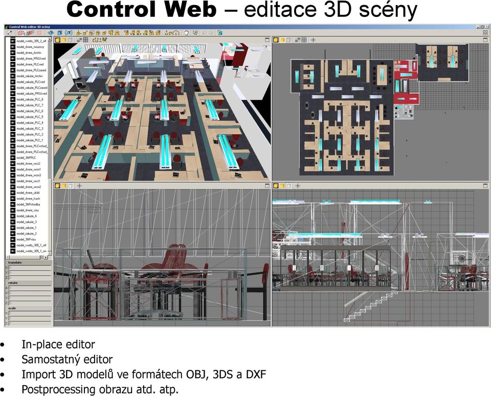 Import 3D modelů ve formátech OBJ,