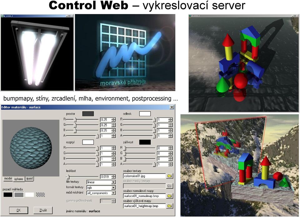 bumpmapy, stíny,