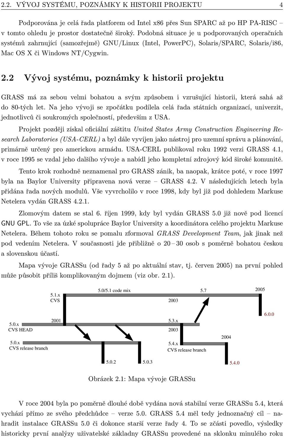2 Vývoj systému, poznámky k historii projektu GRASS má za sebou velmi bohatou a svým způsobem i vzrušující historii, která sahá až do 80-tých let.