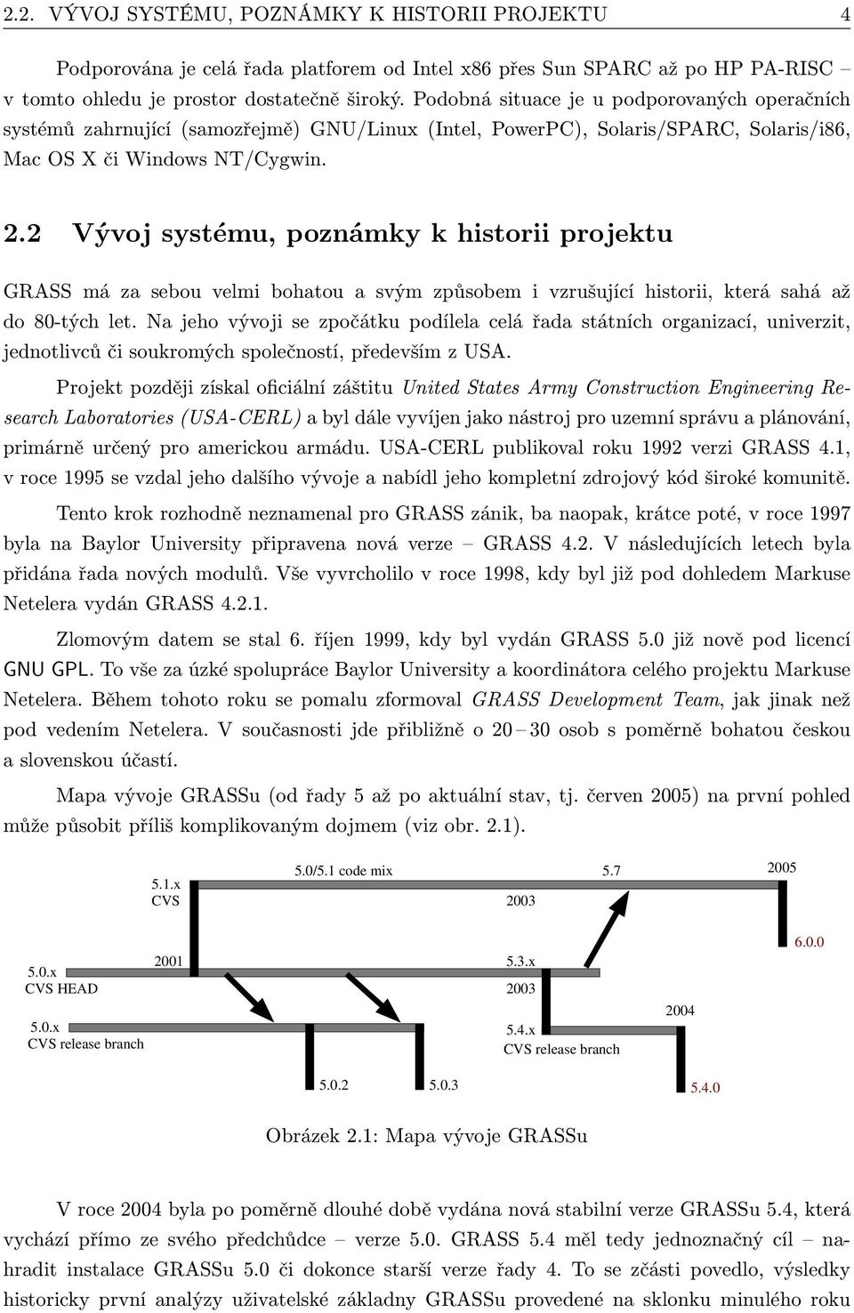 2 Vývoj systému, poznámky k historii projektu GRASS má za sebou velmi bohatou a svým způsobem i vzrušující historii, která sahá až do 80-tých let.