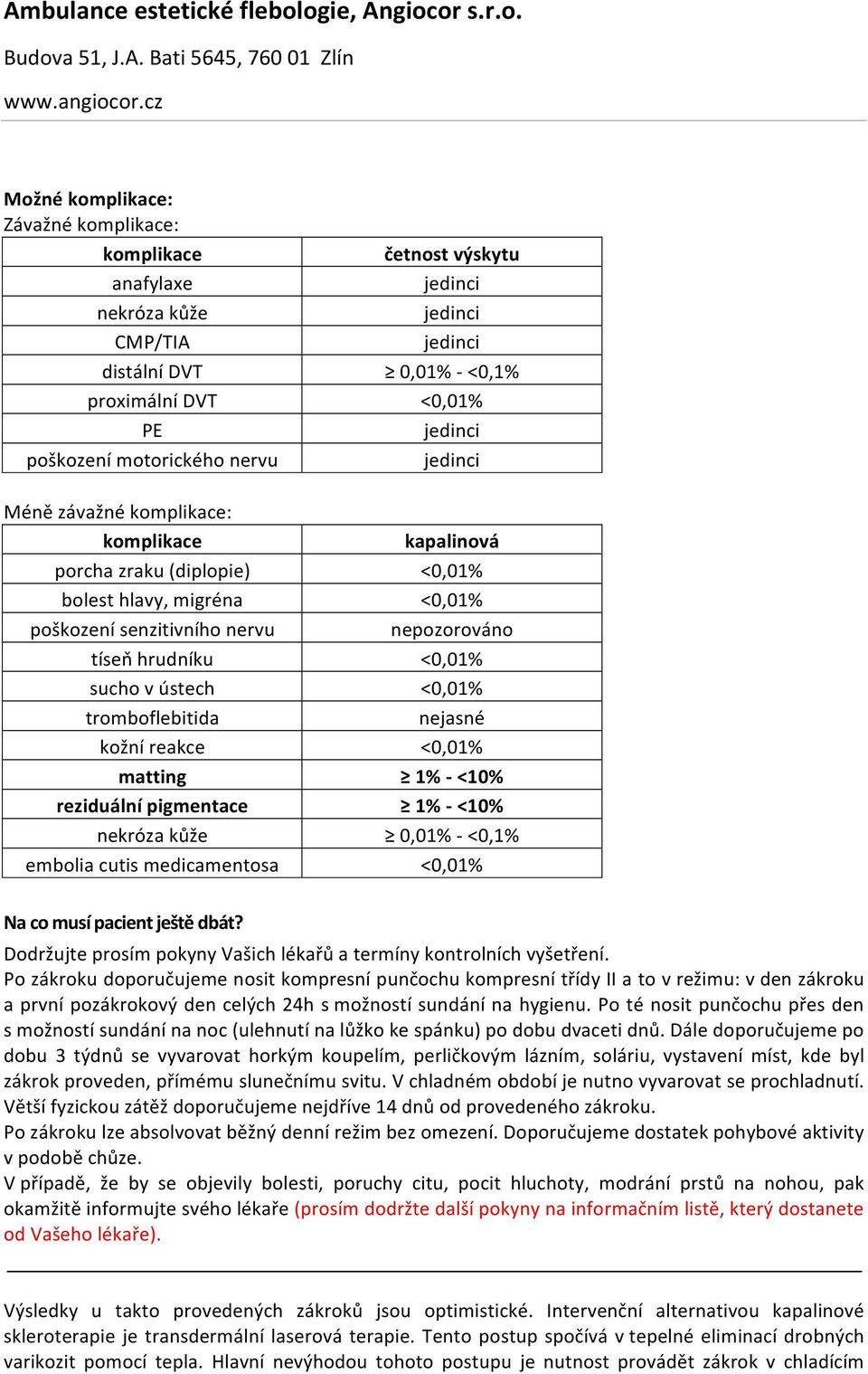 0,01% - <0,1% kapalinová nepozorováno nejasné 1% - <10% 1% - <10% 0,01% - <0,1% Na co musí pacient ještě dbát? Dodržujte prosím pokyny Vašich lékařů a termíny kontrolních vyšetření.