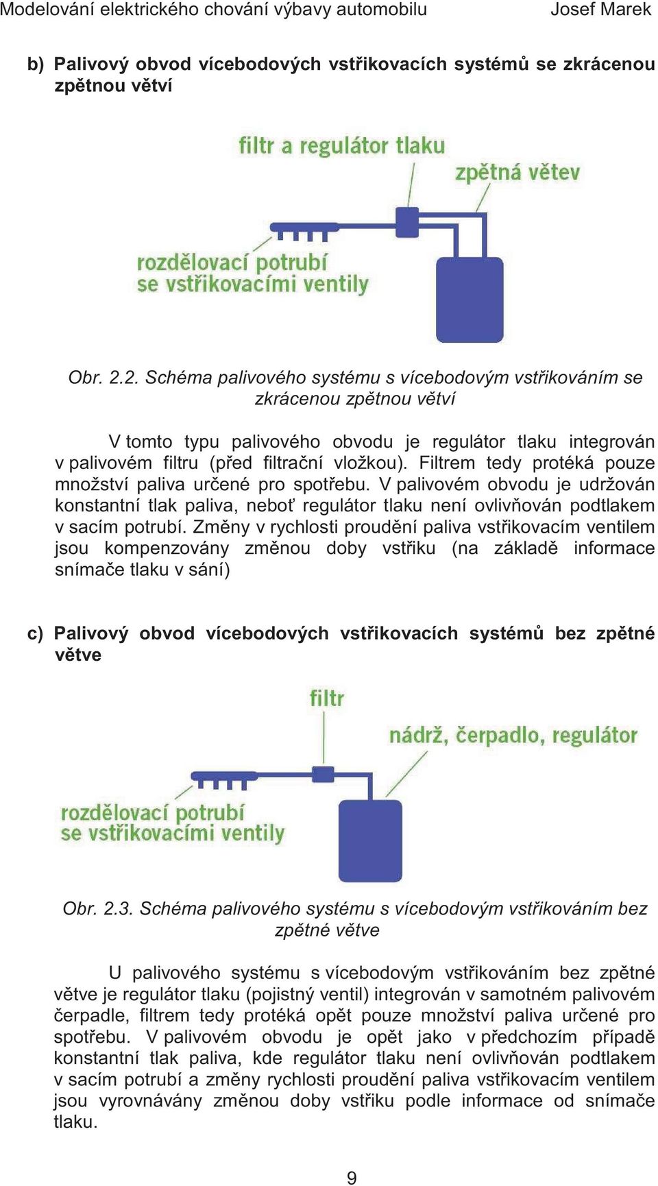 Filtrem tedy protéká pouze množství paliva ur ené pro spot ebu. V palivovém obvodu je udržován konstantní tlak paliva, nebo regulátor tlaku není ovliv ován podtlakem v sacím potrubí.