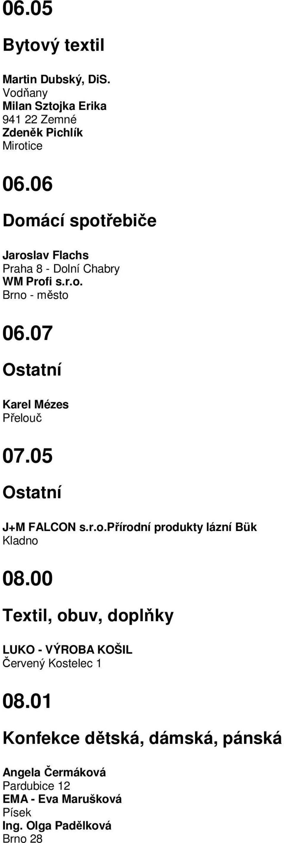 05 J+M FALCON s.r.o.přírodní produkty lázní Bük Kladno 08.