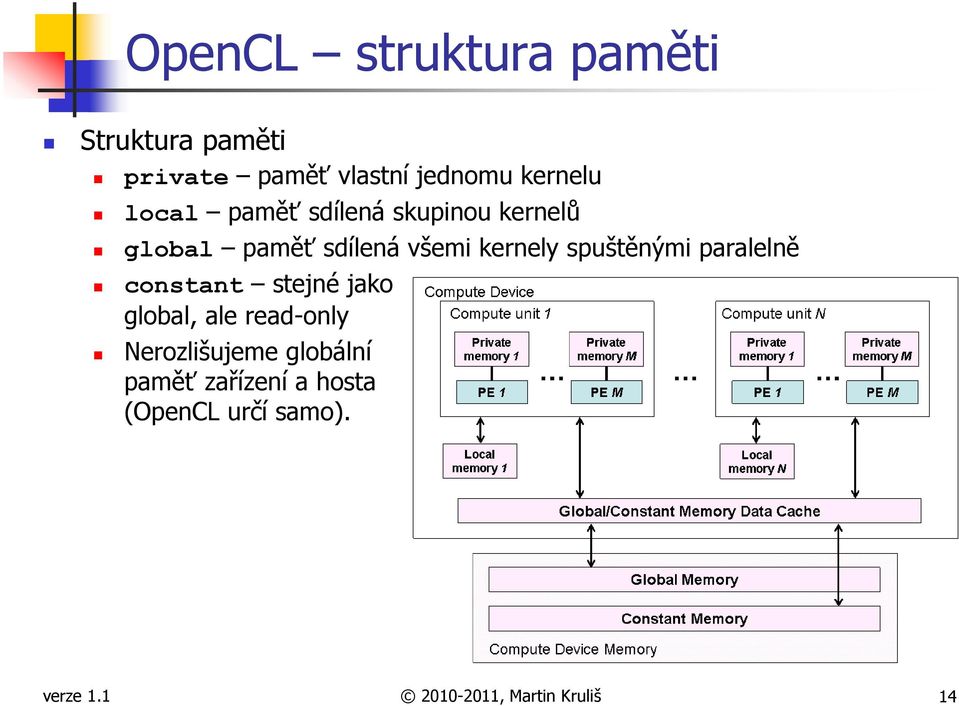 spuštěnými paralelně constant stejné jako global, ale read-only Nerozlišujeme