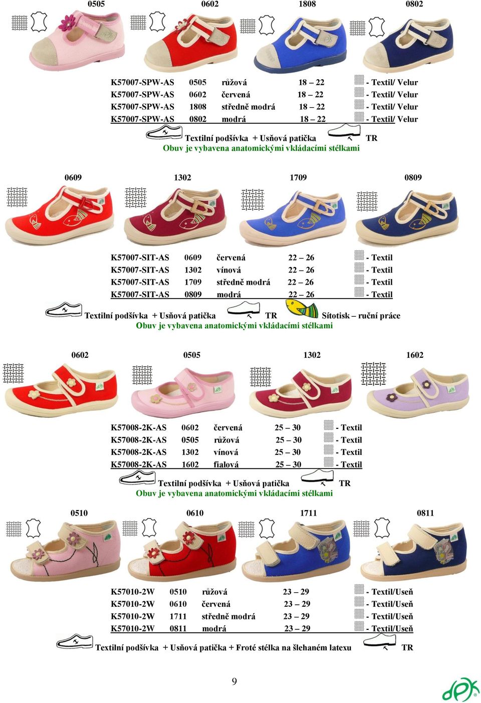 Textil K57007-SIT-AS 0809 modrá 22 26 - Textil Textilní podšívka + Usňová patička Sítotisk ruční práce 0602 0505 1302 1602 K57008-2K-AS 0602 červená 25 30 - Textil K57008-2K-AS 0505 růžová 25 30 -