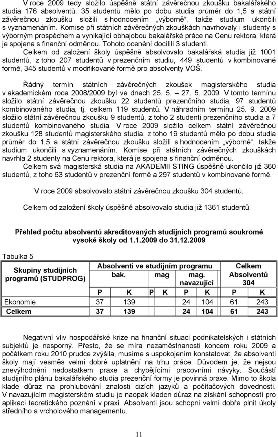 Komise při státních závěrečných zkouškách navrhovaly i studenty s výborným prospěchem a vynikající obhajobou bakalářské práce na Cenu rektora, která je spojena s finanční odměnou.