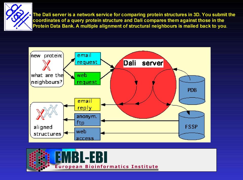 You submit the coordinates of a query protein structure and Dali