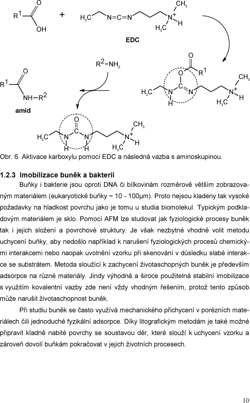 Proto nejsou kladeny tak vysoké požadavky na hladkost povrchu jako je tomu u studia biomolekul. Typickým podkladovým materiálem je sklo.