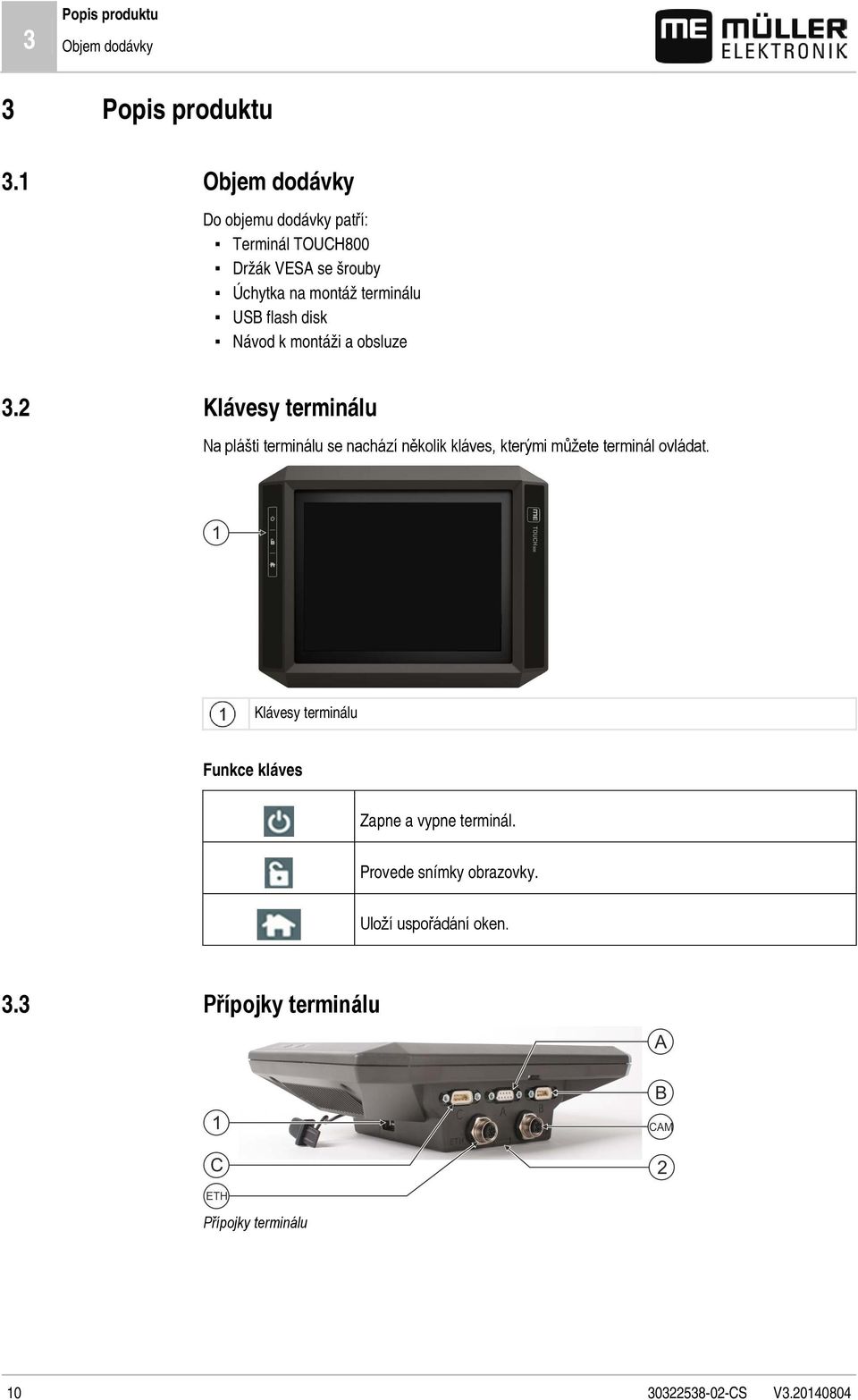 terminálu USB flash disk Návod k montáži a obsluze Klávesy terminálu Na plášti terminálu se nachází několik kláves,