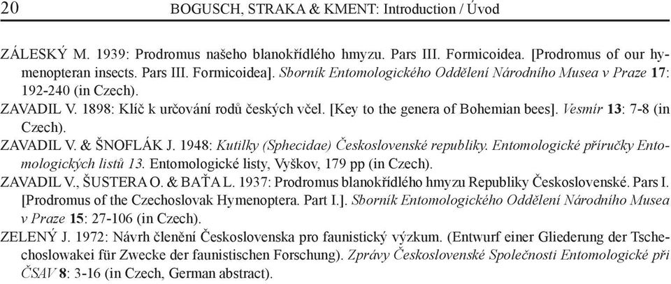 ZAVADIL V. & ŠNOFLÁK J. 1948: Kutilky (Sphecidae) Československé republiky. Entomologické příručky Entomologických listů 13. Entomologické listy, Vyškov, 179 pp (in Czech). ZAVADIL V., ŠUSTERA O.