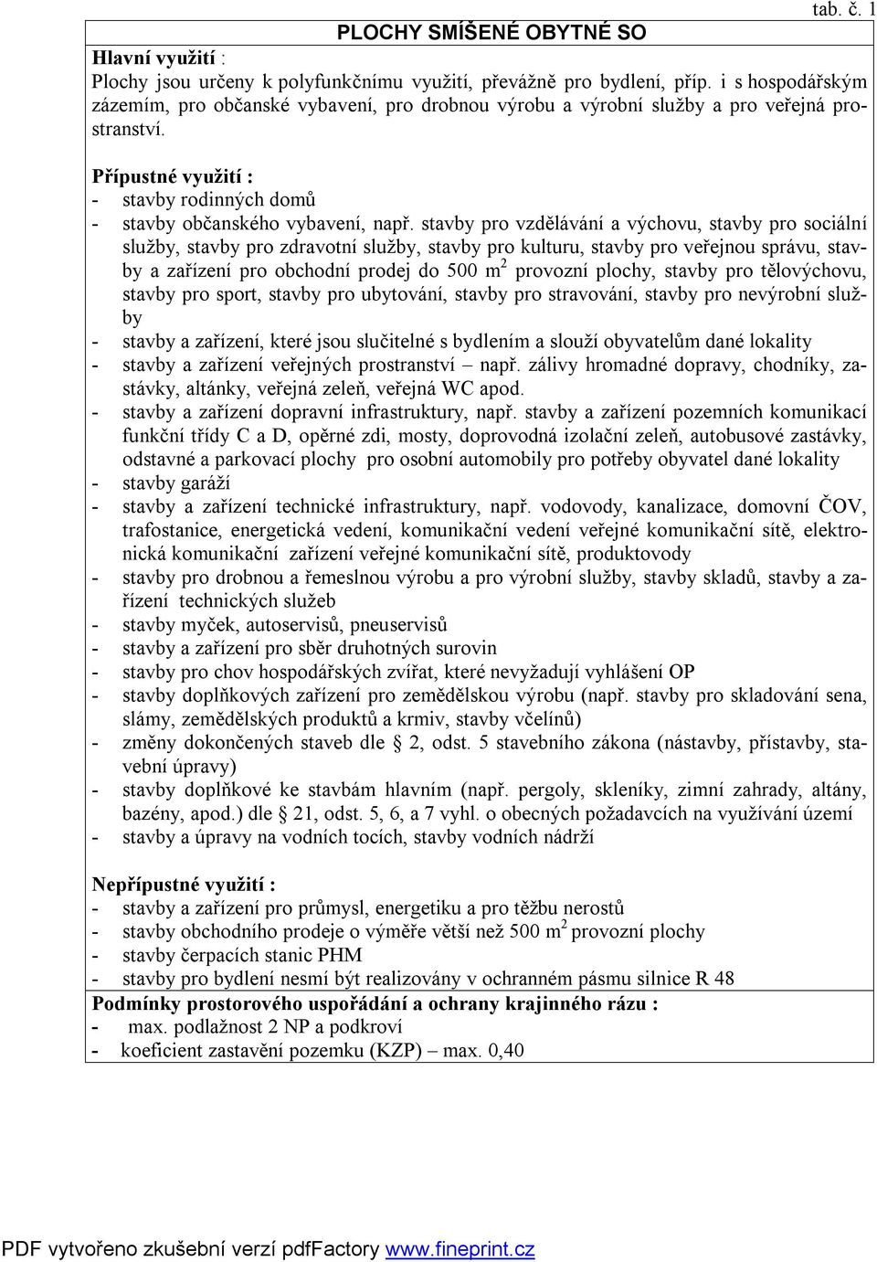 stavby pro vzdělávání a výchovu, stavby pro sociální služby, stavby pro zdravotní služby, stavby pro kulturu, stavby pro veřejnou správu, stavby a zařízení pro obchodní prodej do 500 m 2 provozní