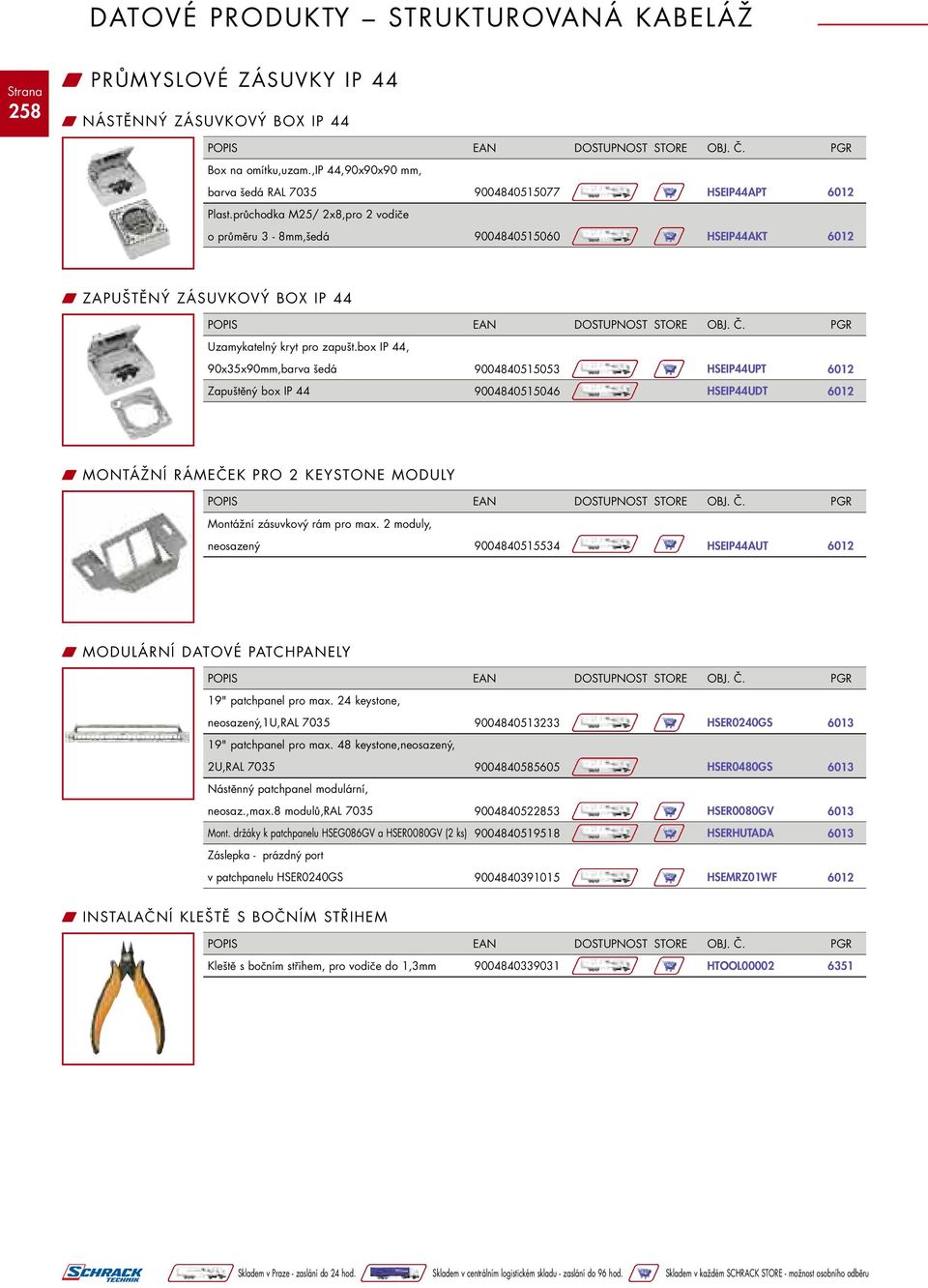 box IP 44, 90x35x90mm,barva šedá 9004840515053 HSEIP44UPT Zapuštěný box IP 44 9004840515046 HSEIP44UDT W MONTÁŽNÍ RÁMEČEK PRO 2 KEYSTONE MODULY Montážní zásuvkový rám pro max.