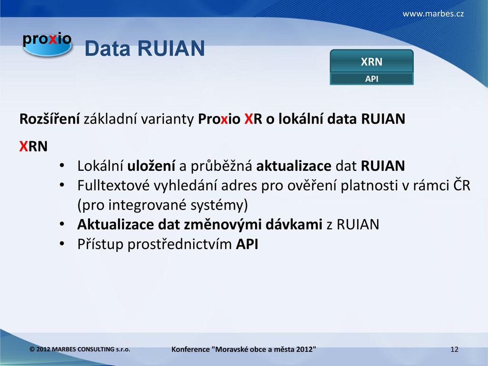 Fulltextové vyhledání adres pro ověření platnosti v rámci ČR (pro