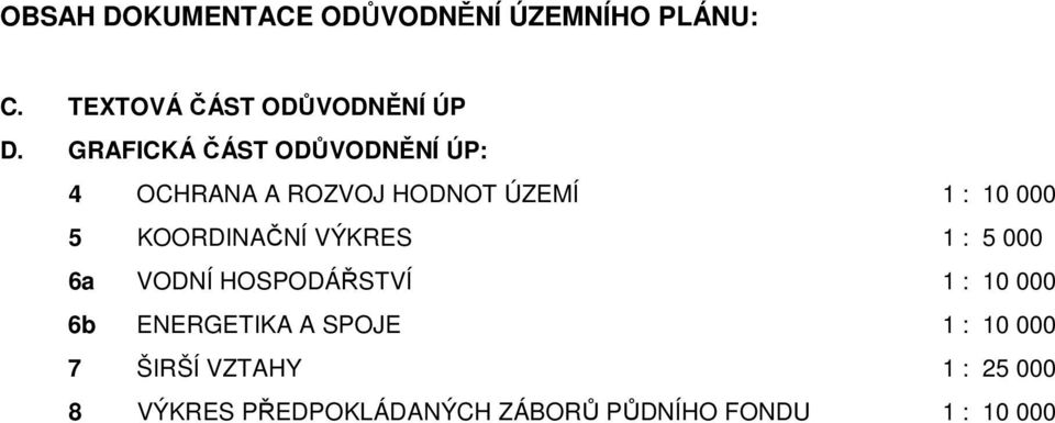 KOORDINAČNÍ VÝKRES 1 : 5 000 6a VODNÍ HOSPODÁŘSTVÍ 1 : 10 000 6b ENERGETIKA A