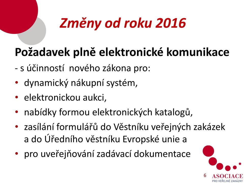 elektronických katalogů, zasílání formulářů do Věstníku veřejných