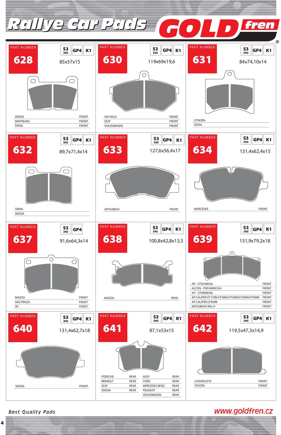 CP3558D46 - ALCON - PNF4489X534 - AP - CP3894D46 - AP CALIPER CP 3796/CP3894/CP3996/CP4090/CP4096 - AP CALIPER CP4098 -