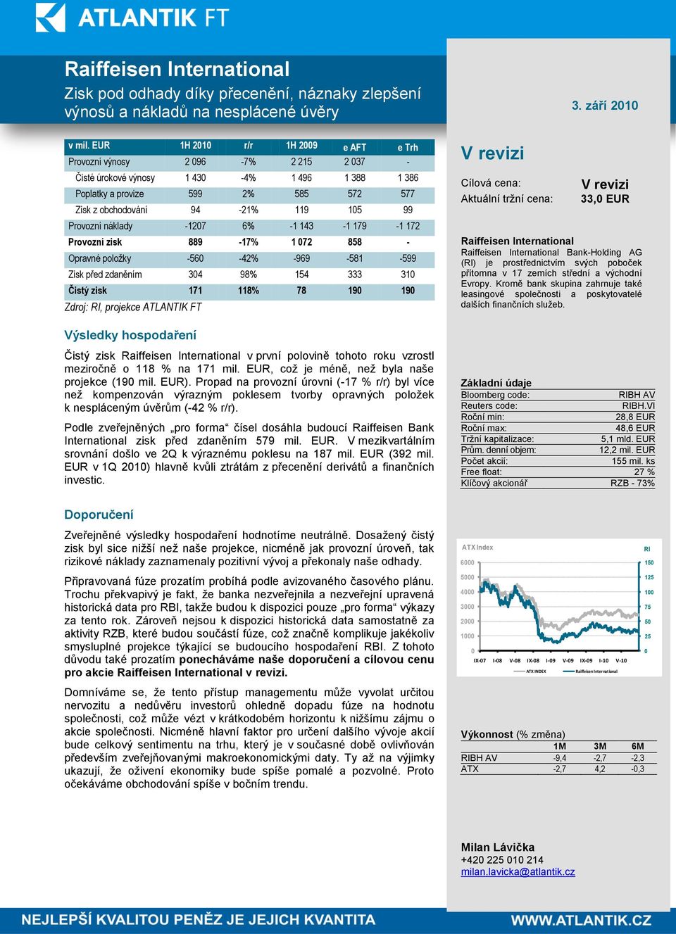 Provozní náklady -1207 6% -1 143-1 179-1 172 Provozní zisk 889-17% 1 072 858 - Opravné položky -560-42% -969-581 -599 Zisk před zdaněním 304 98% 154 333 310 Čistý zisk 171 118% 78 190 190 Zdroj: RI,