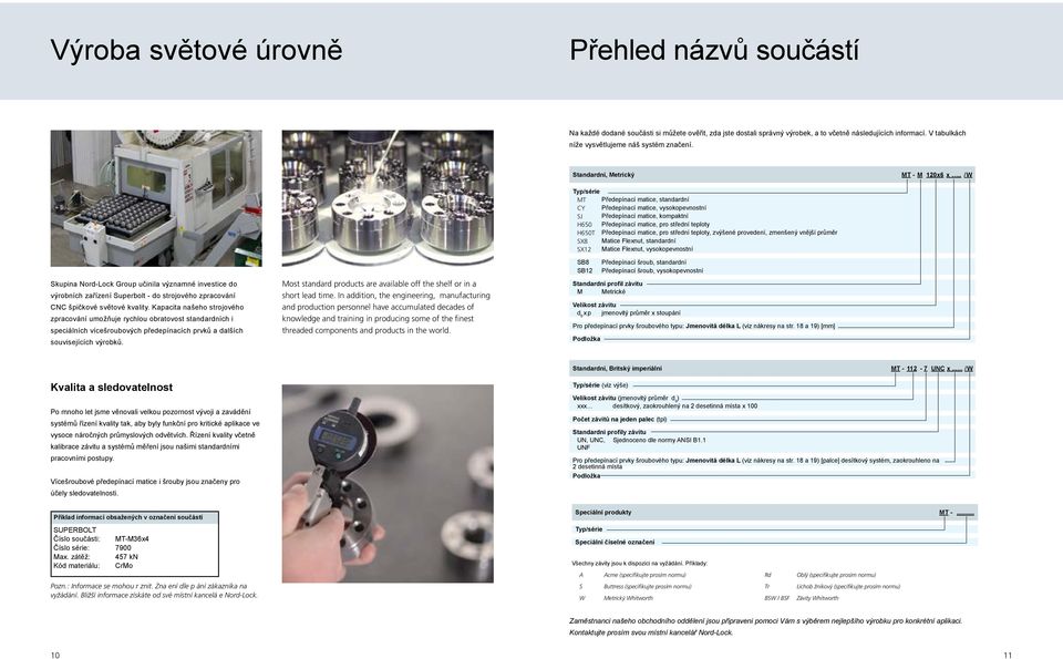 . /W kupina Nord-ock Group učinila významné investice do výrobních zařízení uperbolt - do strojového zpracování CNC špičkové světové kvality.