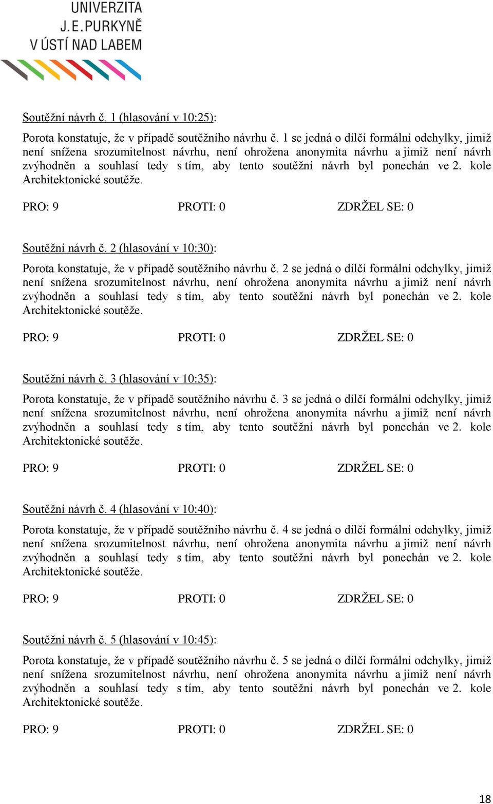 ponechán ve 2. kole Architektonické soutěže. Soutěžní návrh č. 2 (hlasování v 10:30): Porota konstatuje, že v případě soutěžního návrhu č.