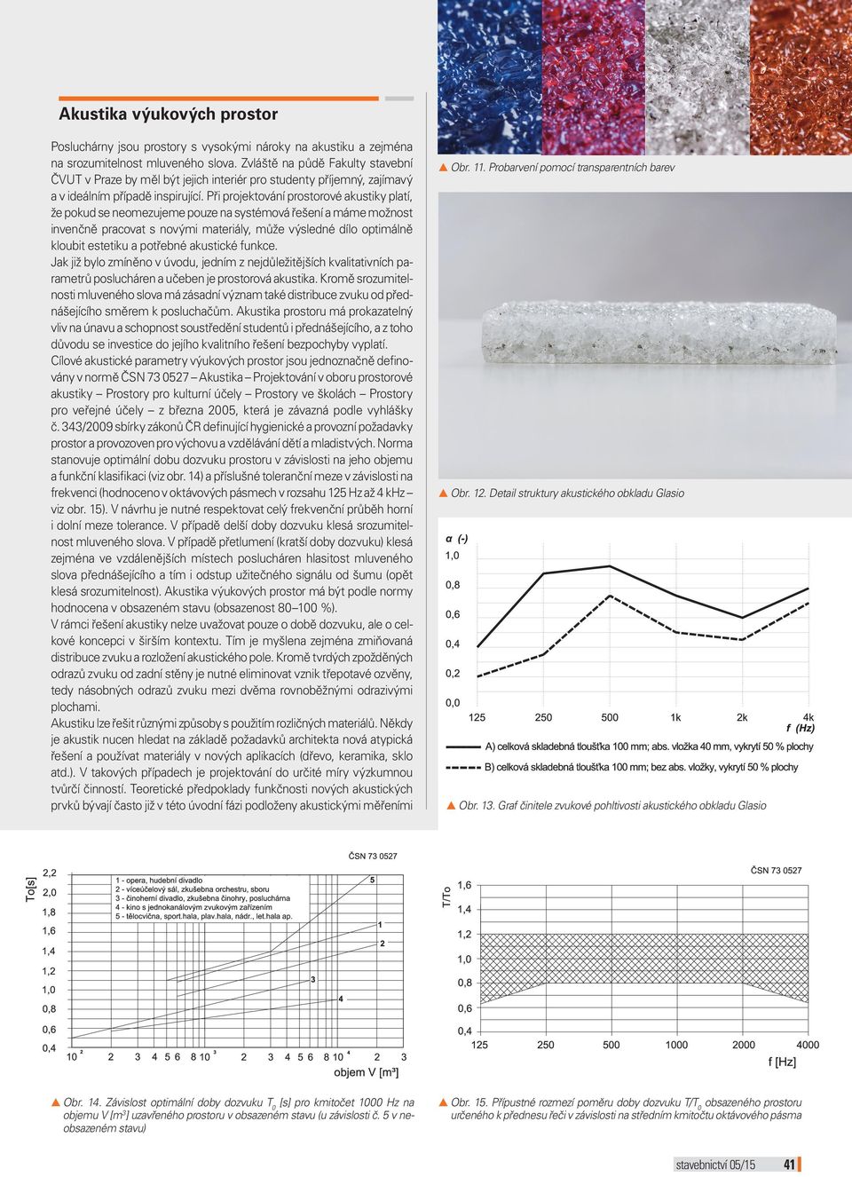 Při projektování prostorové akustiky platí, že pokud se neomezujeme pouze na systémová řešení a máme možnost invenčně pracovat s novými materiály, může výsledné dílo optimálně kloubit estetiku a