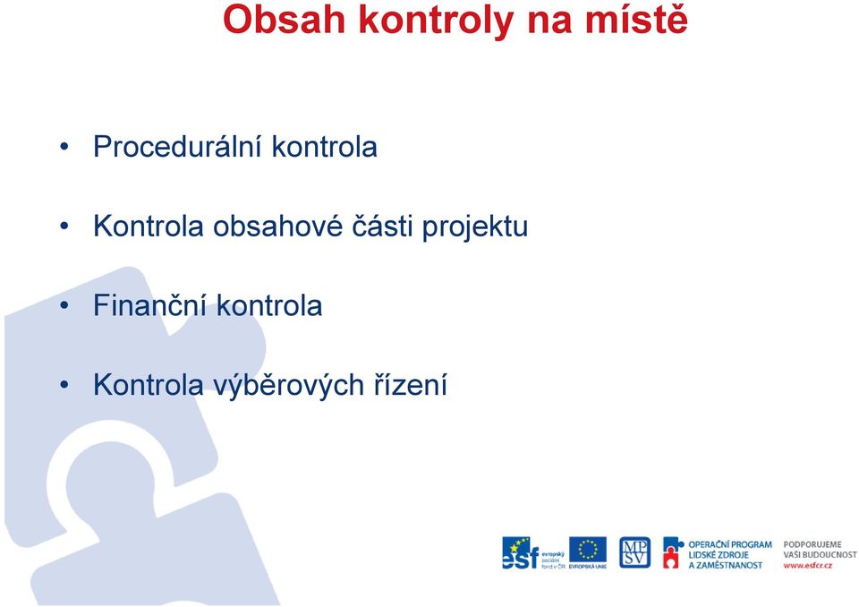 obsahové části projektu