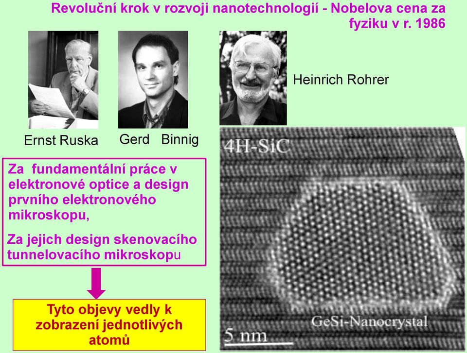 elektronové optice a design prvního elektronového mikroskopu, Za jejich