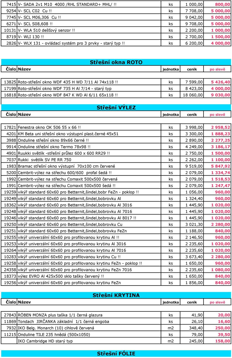 ! ks 6 200,00 4 000,00 Střešní okna ROTO 13825 Roto-střešní okno WDF 435 H WD 7/11 Al 74x118!