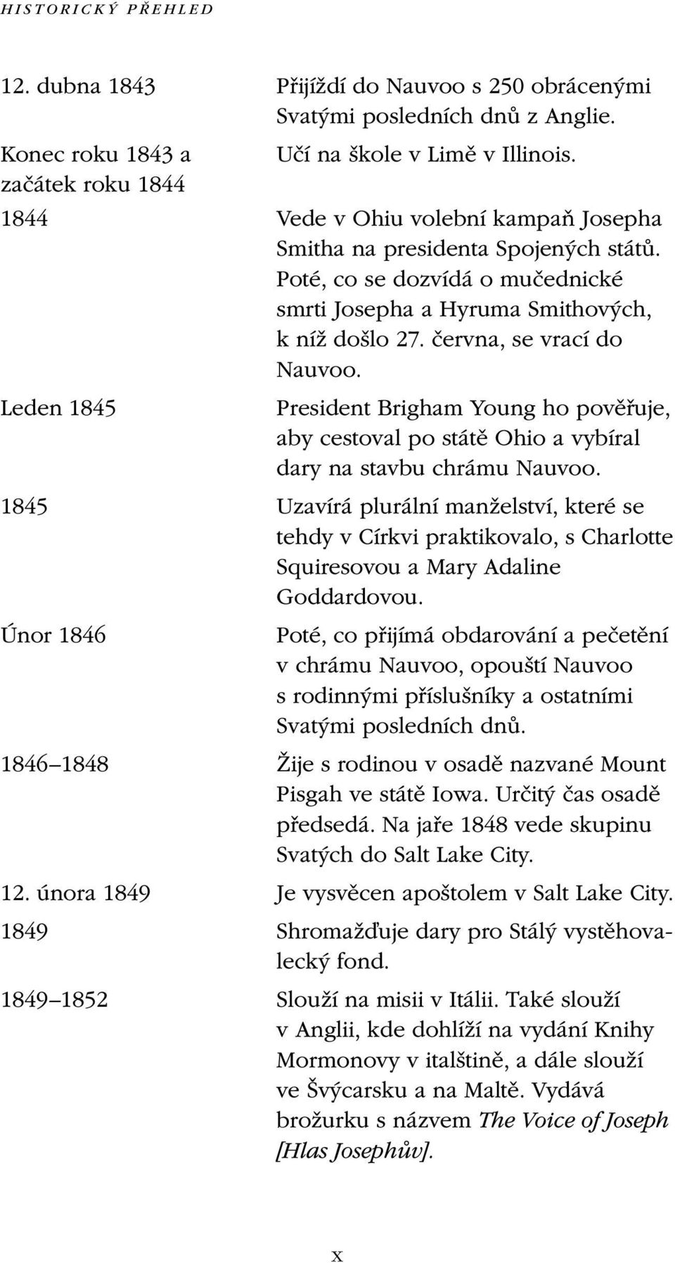 června, se vrací do Nauvoo. Leden 1845 President Brigham Young ho pověřuje, aby cestoval po státě Ohio a vybíral dary na stavbu chrámu Nauvoo.