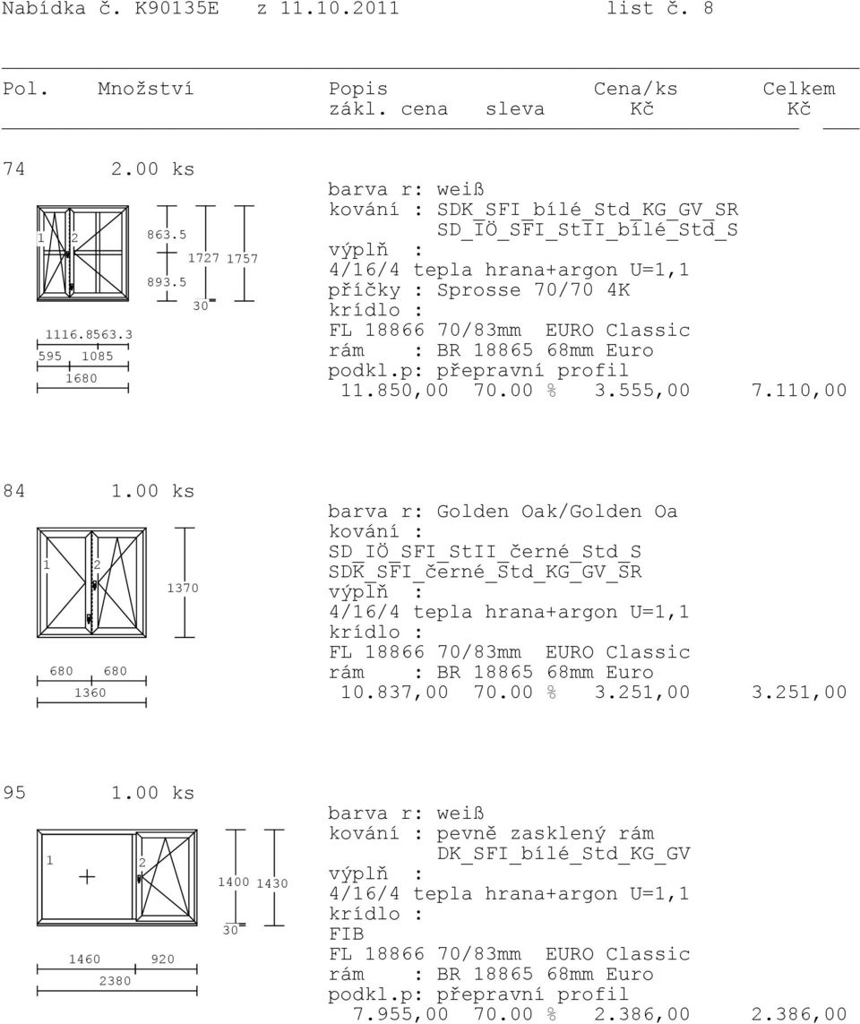 00 ks 370 680 680 360 barva r: Golden Oak/Golden Oa kování : SD_IÖ_SFI_StII_černé_Std_S