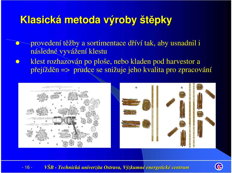 klestu klest rozhazován po ploše, nebo kladen pod