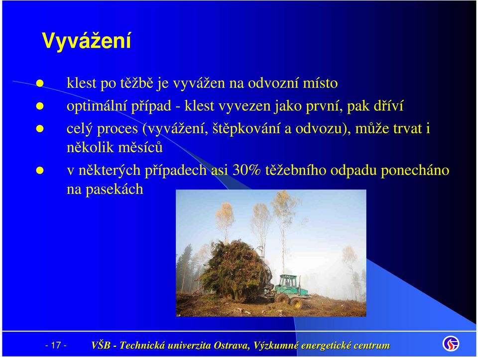 (vyvážení, štěpkování a odvozu), může trvat i několik měsíců v