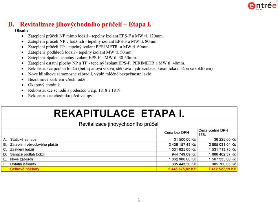 Zateplení ostatní plochy NP a TP - tepelný izolant EPS-F, PERIMETR a MW tl. 40mm. Rekonstrukce podlah lodžií (bet. spádová vrstva, stěrková hydroizolace, keramická dlažba se soklíkem).